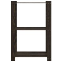 Opbergrek 3-laags 60x38x90 cm massief grenenhout zwart 3