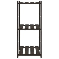 Opbergrek 3-laags 60x38x90 cm massief grenenhout zwart 4