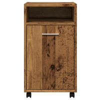 Kast met wielen 33x38x60 cm bewerkt hout oud houtkleurig 4