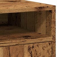 Kast met wielen 33x38x60 cm bewerkt hout oud houtkleurig 7