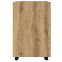 Kast met wielen 33x38x60 cm bewerkt hout artisanaal eikenkleur 5