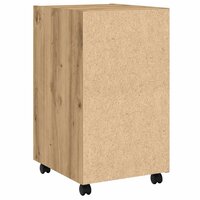 Kast met wielen 33x38x60 cm bewerkt hout artisanaal eikenkleur 6