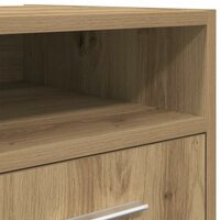 Kast met wielen 33x38x60 cm bewerkt hout artisanaal eikenkleur 9