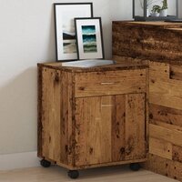 Kast verrijdbaar 45x38x54 cm bewerkt hout oud houtkleurig 4
