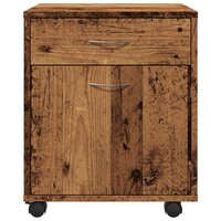 Kast verrijdbaar 45x38x54 cm bewerkt hout oud houtkleurig 5