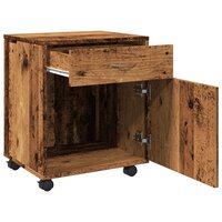 Kast verrijdbaar 45x38x54 cm bewerkt hout oud houtkleurig 8