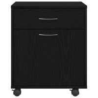 Rolling Kast 45 x 38 x 54 cm Bewerkt hout Zwart Eiken 7