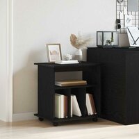 Rolling Kast 60 x 45 x 55 cm Bewerkt hout Zwart Eiken 4