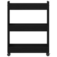 Kast met wiel Zwart Eiken 60 x 22 x 79 cm 6