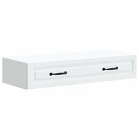 Wandmontage Zijtafel Wit 87,5 x 34,5 x 17 cm Bewerkt hout 2