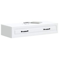 Wandmontage Zijtafel Wit 87,5 x 34,5 x 17 cm Bewerkt hout 3