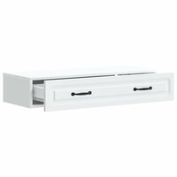 Wandmontage Zijtafel Wit 87,5 x 34,5 x 17 cm Bewerkt hout 4