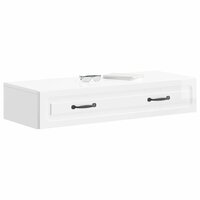 Wandmontage Zijtafel Hoogglans Wit 87,5 x 34,5 x 17 cm 3
