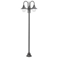 Paalverlichting tuin E27 220 cm aluminium brons 3-delig 2