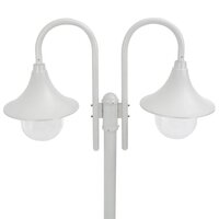 Paalverlichting tuin E27 220 cm aluminium wit 2-delig 2
