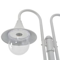 Paalverlichting tuin E27 220 cm aluminium wit 2-delig 3