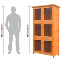 Dierenhok 6 kamers hout   8
