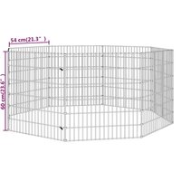 Dierenverblijf 8 panelen 54x60 cm gegalvaniseerd ijzer 8