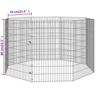 Dierenverblijf 8 panelen 54x80 cm gegalvaniseerd ijzer 8