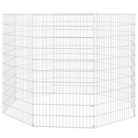 Vrije uitloop dierenverblijf 8 panelen 54x100 cm gegalvaniseerd ijzer 2