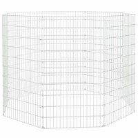Vrije uitloop dierenverblijf 8 panelen 54x100 cm gegalvaniseerd ijzer 3