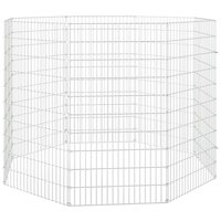 Vrije uitloop dierenverblijf 8 panelen 54x100 cm gegalvaniseerd ijzer 4