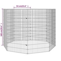Vrije uitloop dierenverblijf 8 panelen 54x100 cm gegalvaniseerd ijzer 8