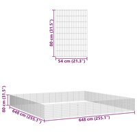 Dierenverblijf 48 panelen 54x80 cm gegalvaniseerd ijzer 8