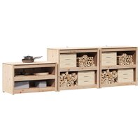Buitenkeukenkast met plank MEPPEL 3-delig Naturel douglashout 3