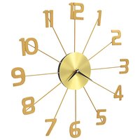 Wandklok 50 cm metaal goudkleurig	 3