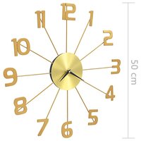 Wandklok 50 cm metaal goudkleurig	 6