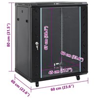 Netwerkkast met opslag Zwart 60 x 60 x 80 cm Staal 9