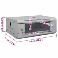 Netwerkkast met opslag Grijs 53 x 35 x 21 cm Staal 9