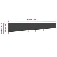 Windscherm 6-panelen 800x160 cm stof antraciet 6