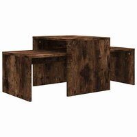 Salontafelset 100x48x40 cm bewerkt hout gerookt eikenkleurig 2