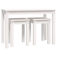 Tafeltjesset 3 st massief grenenhout wit 6