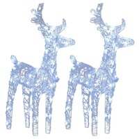Kerstrendieren 2 st 80 LED&amp;apos;s acryl koudwit 2