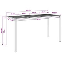 Tuin Bartafel Wit en zwart 196 x 80,5 x 105 cm 9