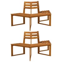 Boombank 2 st 160 x 140 x 86 cm Massief Acaciahout Naturel 2