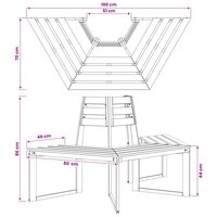 Boombank 2 st 160 x 140 x 86 cm Massief Acaciahout Naturel 8