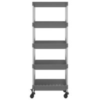 Keukentrolley 5-laags 42x29x128 cm ijzer en ABS grijs 3