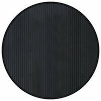 Vloerkleed rond 80 cm bamboe zwart 2