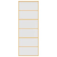 Schuifdeur 76x205 cm mat ESG-glas en aluminium goudkleurig 3