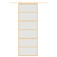 Schuifdeur 76x205 cm mat ESG-glas en aluminium goudkleurig 8