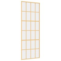 Schuifdeur 76x205 cm helder ESG-glas en aluminium goudkleurig 2