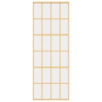 Schuifdeur 76x205 cm helder ESG-glas en aluminium goudkleurig 3