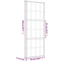 Schuifdeur 76x205 cm helder ESG-glas en aluminium goudkleurig 9