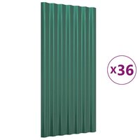 Dakpanelen 36 st 80x36 cm gegalvaniseerd staal groen 2