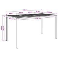 Tuin Bartafel Natuurlijk en Wit 196 x 100,5 x 105 cm 9