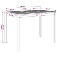 Tuin Bartafel Naturel 147 x 88,5 x 105 cm Massief Acaciahout 8